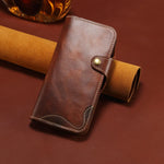 Genuine Leather Book Case Flip Case with Strap for Samsung Galaxy S26 Series