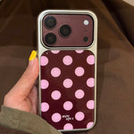 Polka Dot Hard Case with Raised Camera Frame for iPhone 18 Series