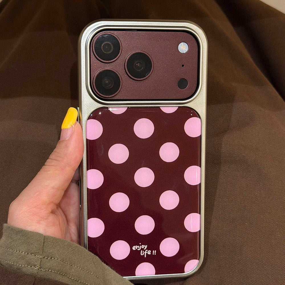 Polka Dot Hard Case with Raised Camera Frame for iPhone 18 Series