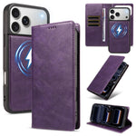 Shockproof Leather Folio Wallet Case with Detachable Magnetic Pouch for iPhone 18 Series