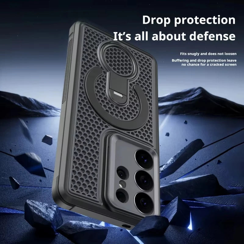 Heat Dissipation Magnetic Case with Adjustable Kickstand for Samsung Galaxy S26 Series