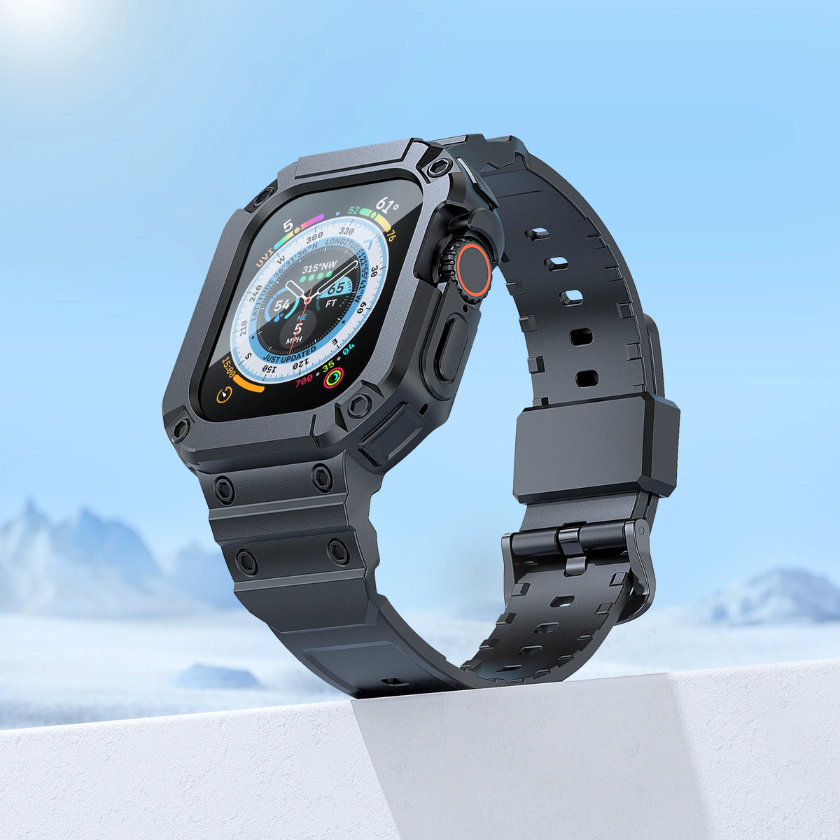 TPU Silicone Protective Case with Raised Bezel for Apple Watch Ultra