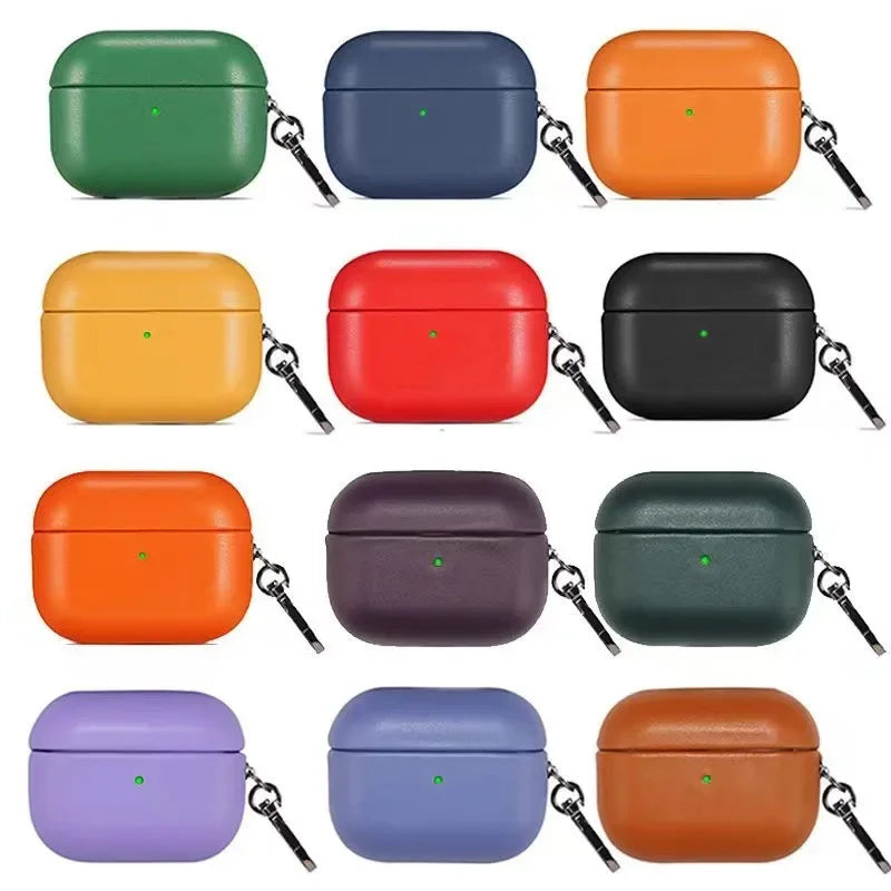Premium Leather Full-Cover AirPods Pro 2 Case with Stylish Buckle