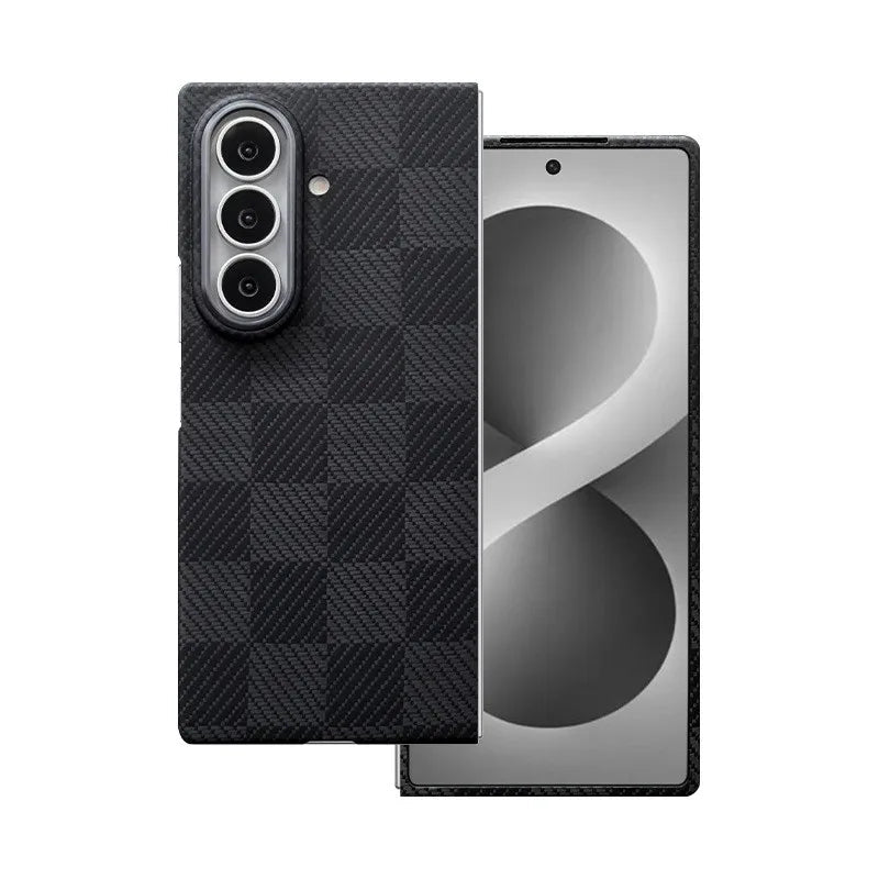 Aramid Fiber Textured Magnetic Case with Raised Camera Protection Ring for Samsung Galaxy Z Fold 8 Ultra