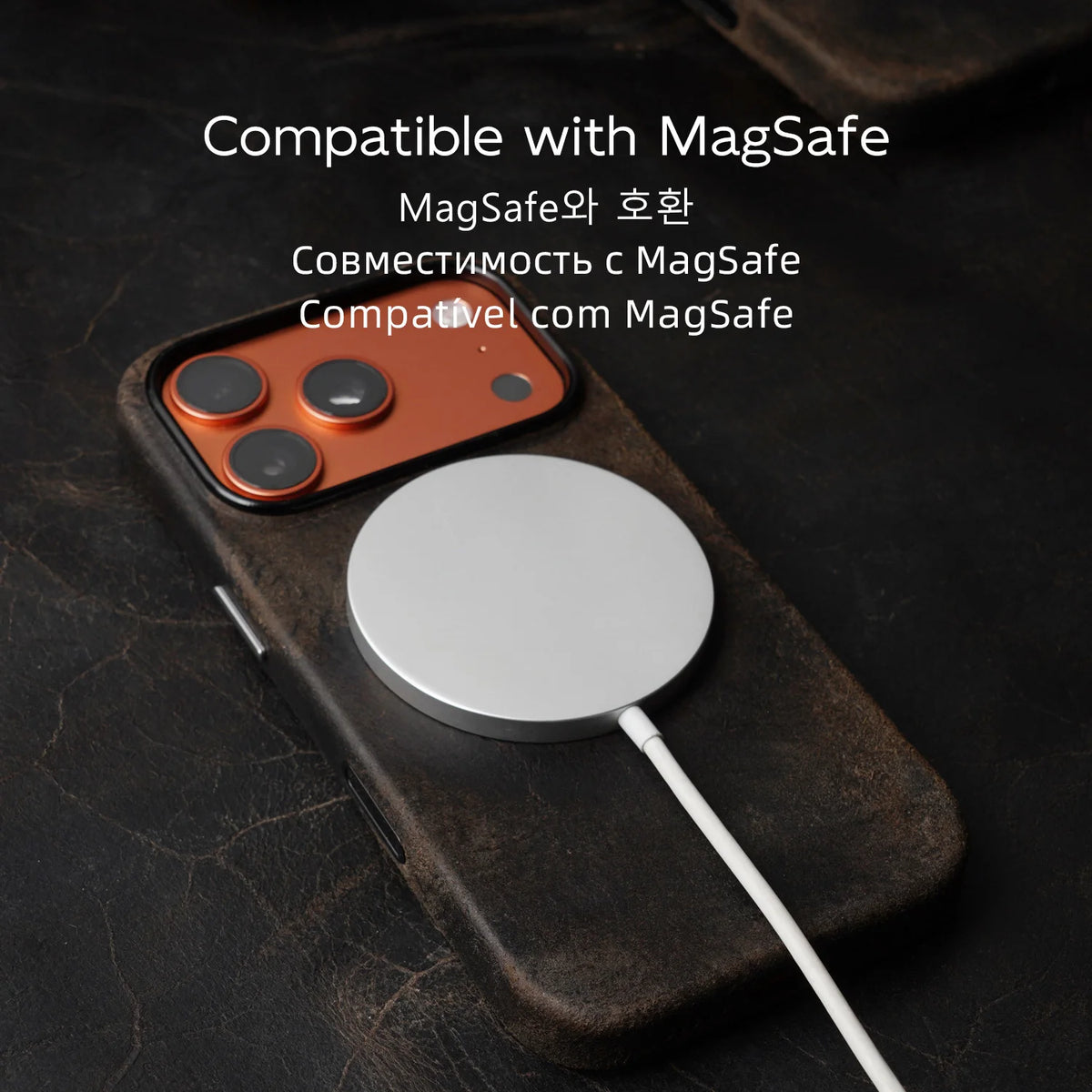Genuine Suede Cowhide Leather Case with Raised Camera Ring for iPhone 18 Series