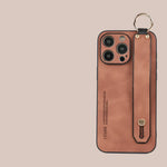 Sheepskin Leather Phone Case with Wrist Strap & Ring for iPhone 16 Series