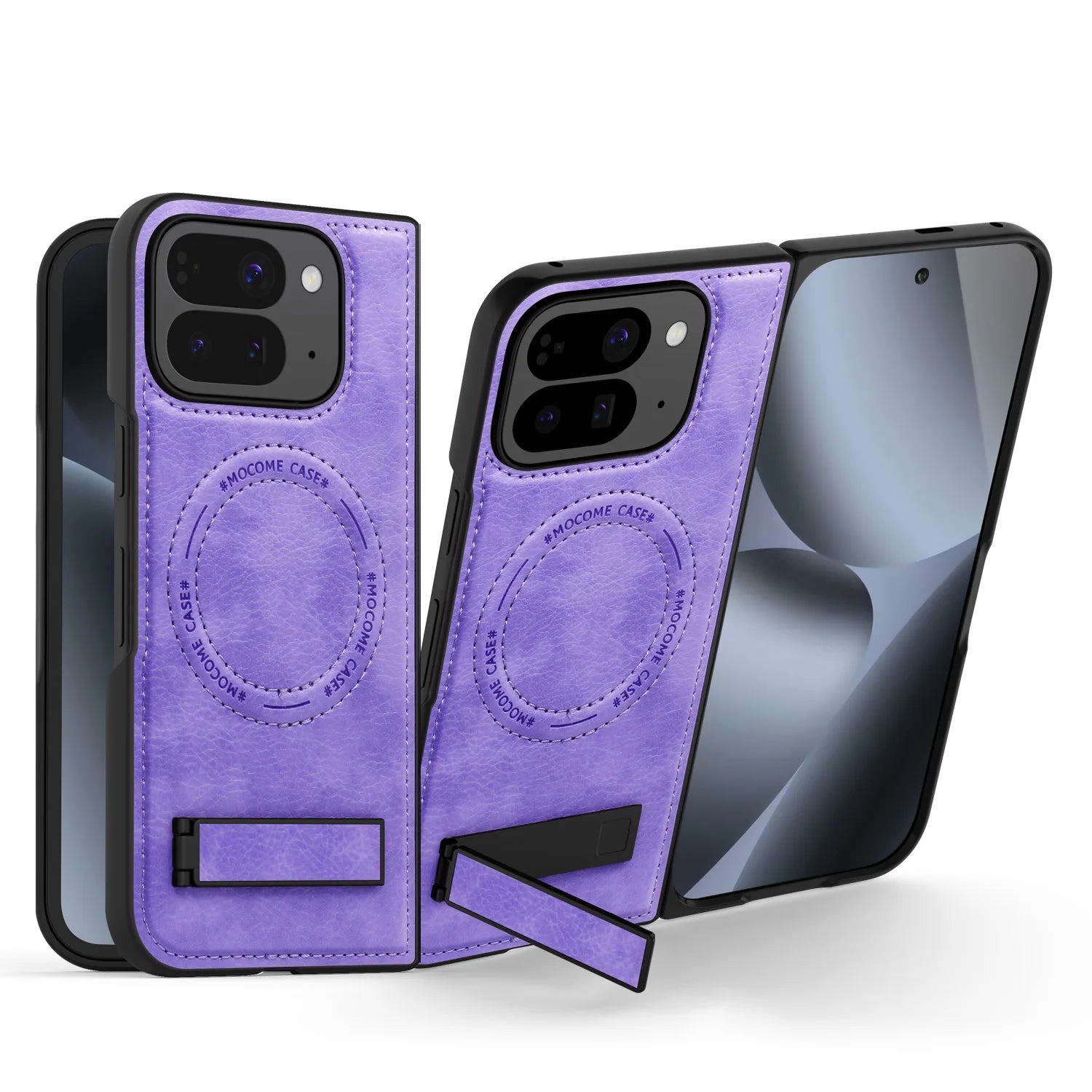 Google Pixel 10 Pro Fold Protective Leather Magnetic Case with Kickstand