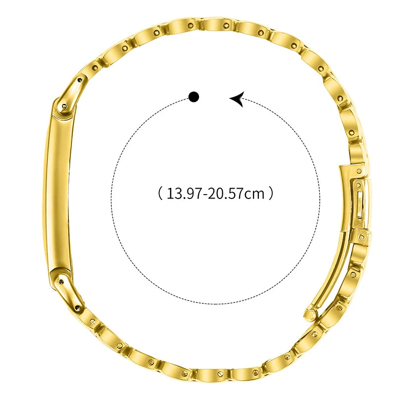 Stainless Steel Adjustable Bracelet with Fold-Over Safety Clasp for Google Fitbit Air