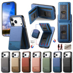 Multi-Functional Twill Weave Leather Wallet Case with Up-Down Opening & RFID Protection for iPhone 17 Series