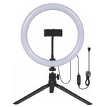 10-Inch LED Ring Light with Desk Tripod