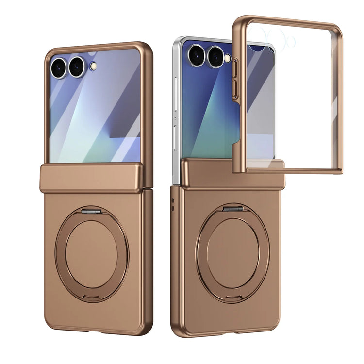 Protective Magnetic Phone Case With Rotating Ring Holder for Galaxy Z Flip 7
