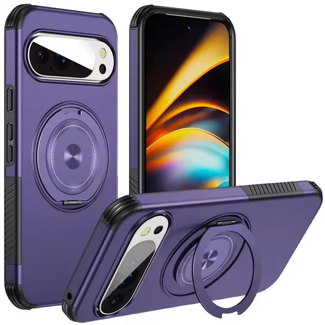Shockproof TPU and PC Case with 360° Rotating Magnetic Ring for Google Pixel 10 Series