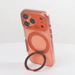 Shockproof Clear MagSafe Case with 360° Ring Stand for iPhone 17 Pro and 17 Pro Max