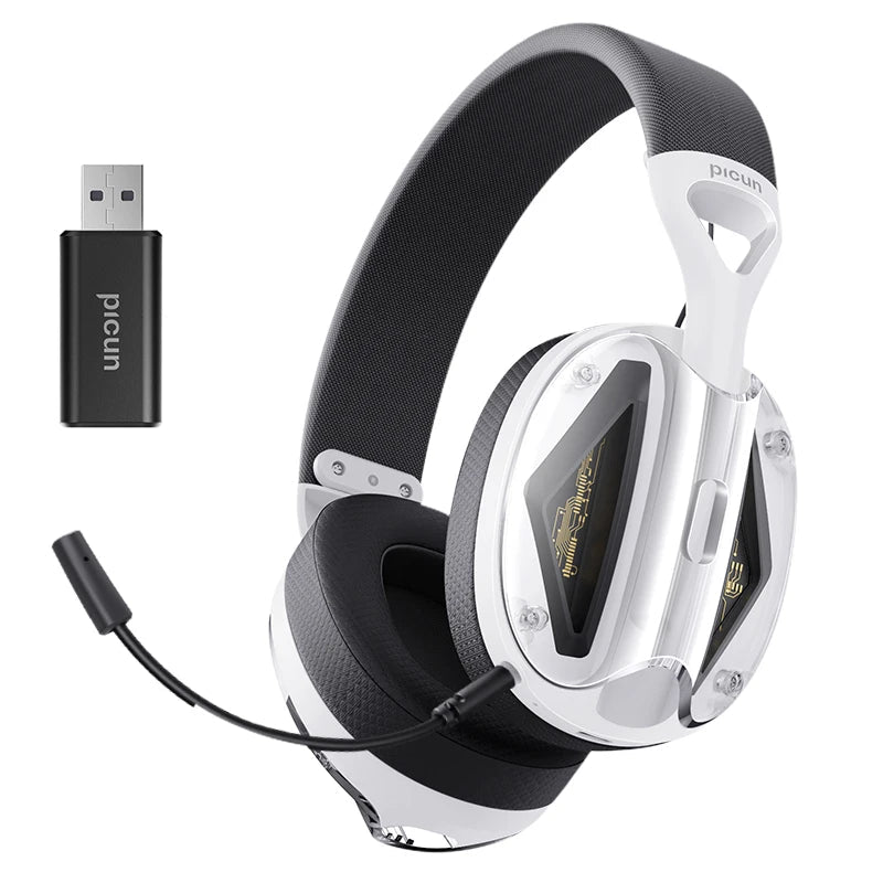 Picun G1 2.4GHz Wireless Gaming Headphones with Spatial Audio and Noise-Canceling Mic
