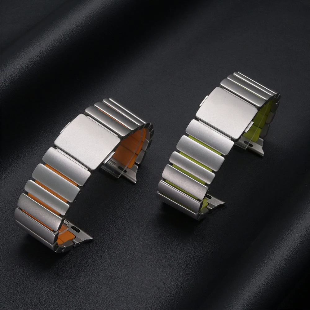 Stainless Steel and Rubber Magnetic Band for Apple Watch
