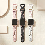 Silicone Floral Engraved Watch Band for Apple Watch