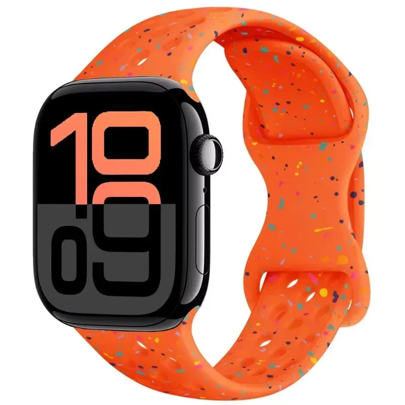 Breathable Silicone Band with Perforated Ventilation for Apple Watch