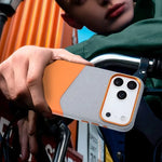 Premium Leather and Fabric Splicing MagSafe Case with Card Slots for iPhone 17 Series