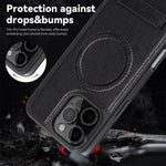 Stylish MagSafe Leather Case with Stand for iPhone 16 Series
