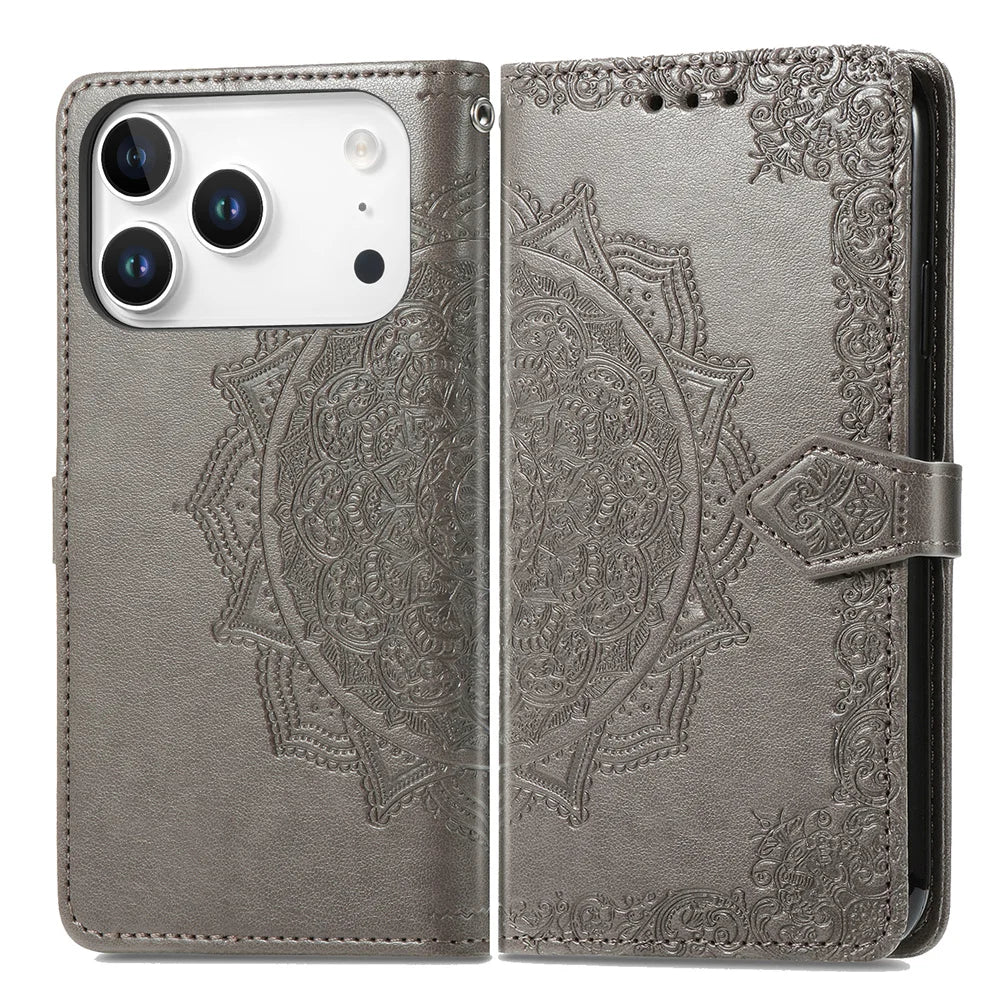 iPhone 17 Series Purse-Style Flip Leather Wallet Case with Card Slots & Stand
