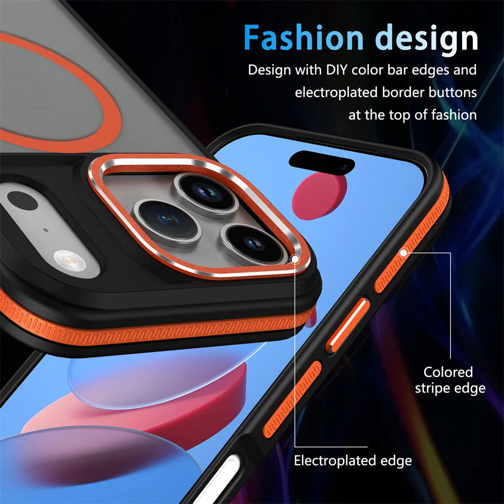 Colorful Border Shockproof MagSafe PC Case for iPhone 17 Series