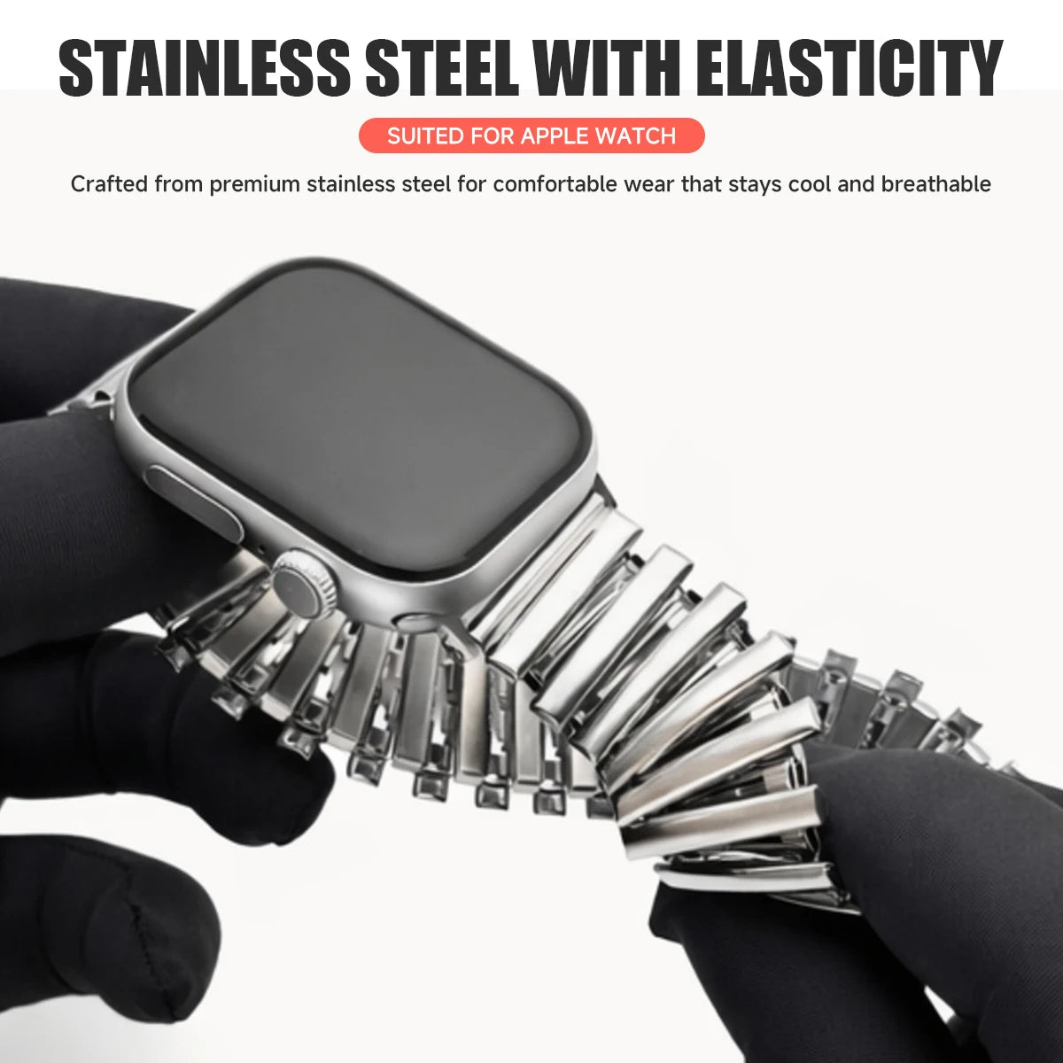 Elastic Stainless Steel Watch Band for Apple Watch