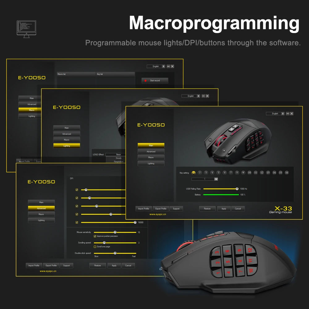E-YOOSO X-33 USB/2.4G Wireless RGB Gaming Mouse
