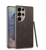 Comfortable Suede Velvet Leather Phone Case with Lens Guard for Samsung Galaxy S25 Ultra
