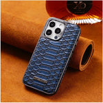 Premium Snake Skin Texture Leather Case for iPhone 16 Series