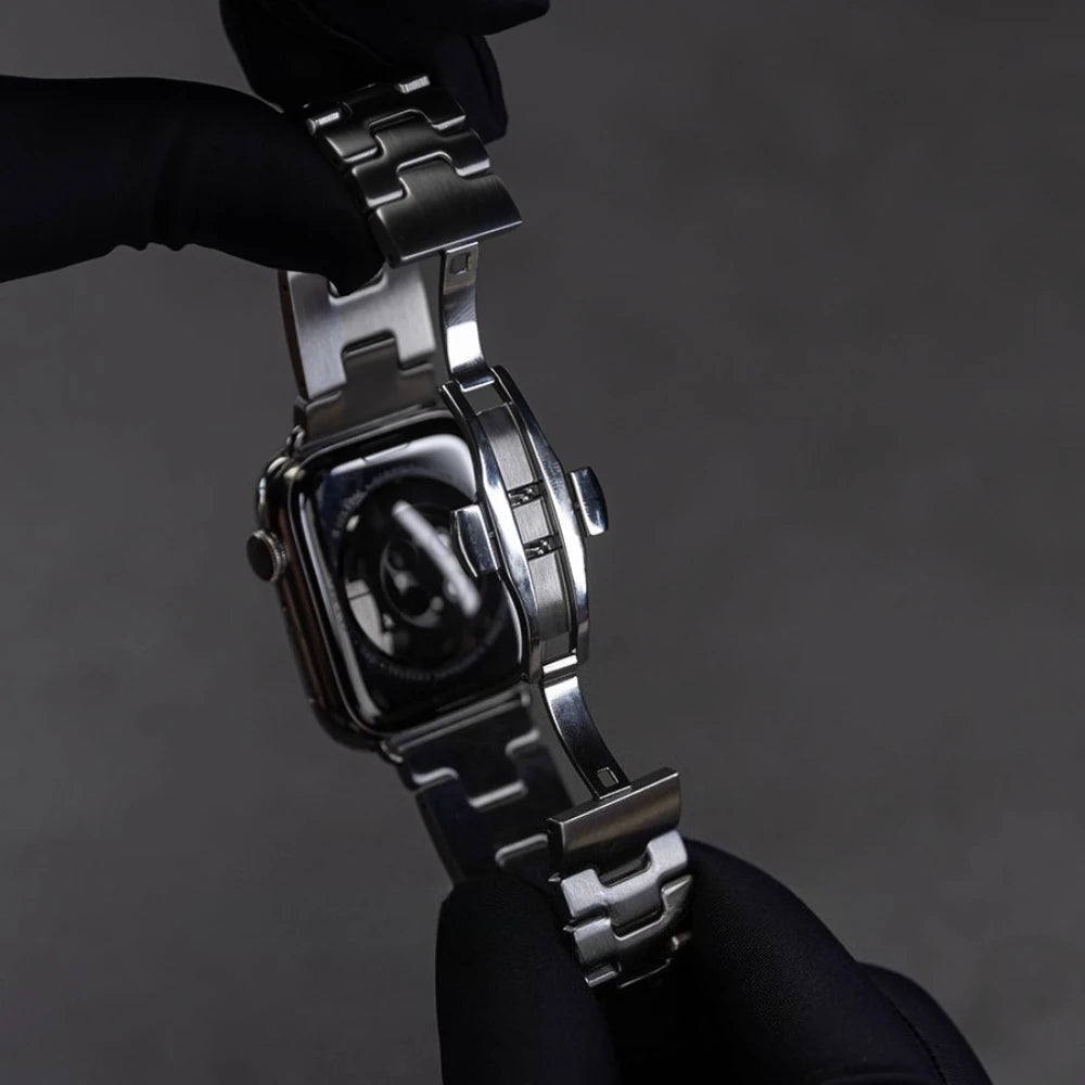 Stainless Steel Band with Butterfly Clasp for Apple Watch
