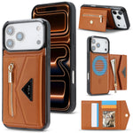 Premium Shockproof Leather MagSafe Case with Multi Card Wallet for iPhone 17 Series