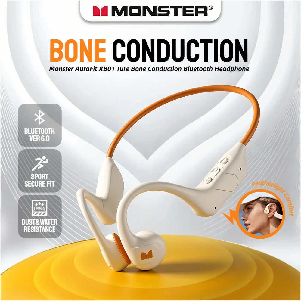 MONSTER Aura Fit XB01 Bluetooth 6.0 Bone Conduction Sports Headphones