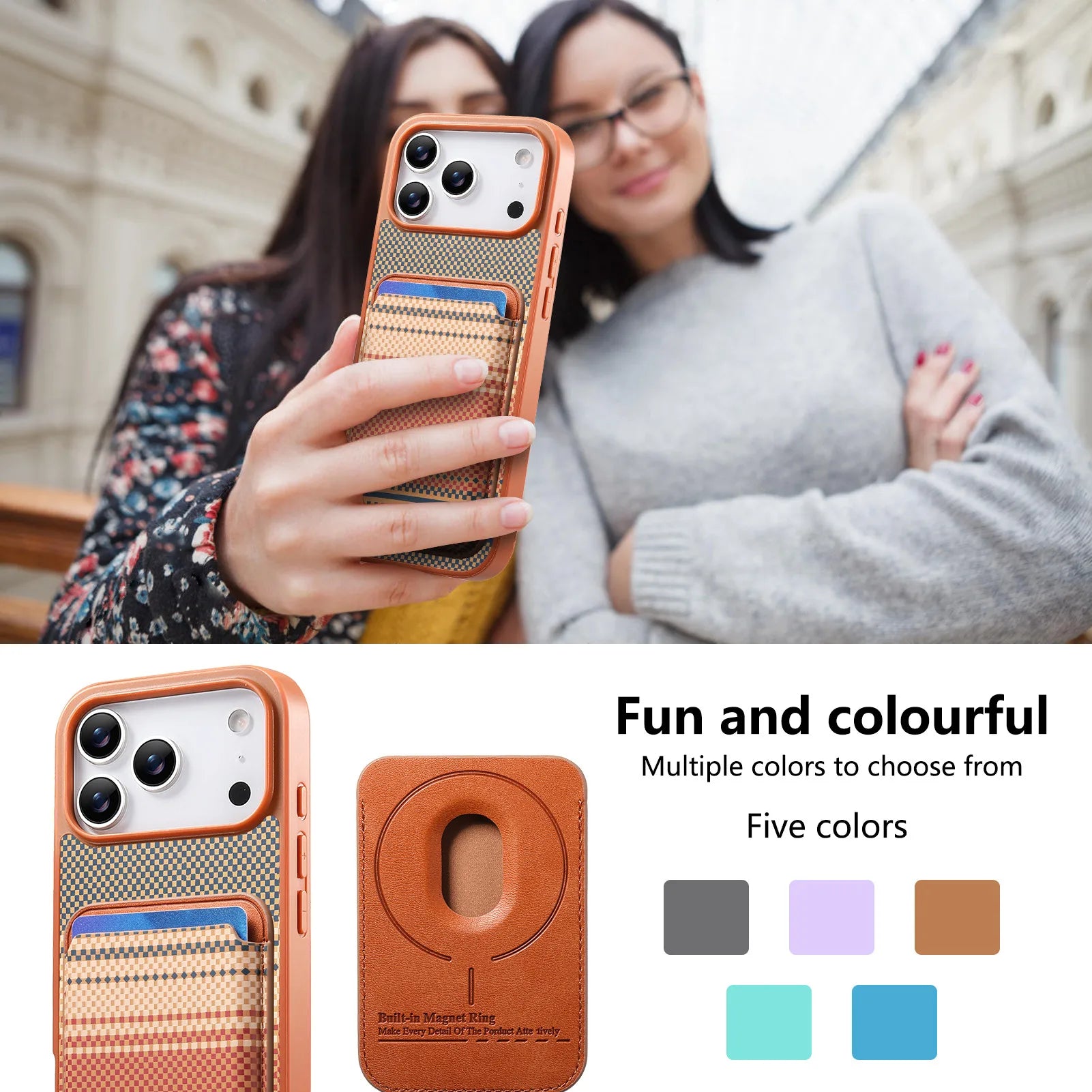 iPhone 17 Series MagSafe Gradual Color Case with Detachable Card Holder