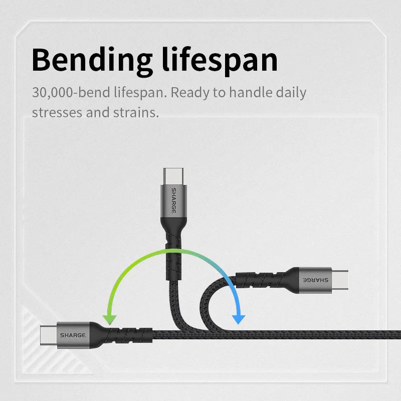 SHARGE E-Maker 240W USB-C Cable with Fast Charging and High-Speed Data Transfer