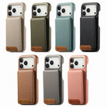 RFID Blocking Lychee Leather Vertical Card Slot Wallet Case with Stand for iPhone 17 Series