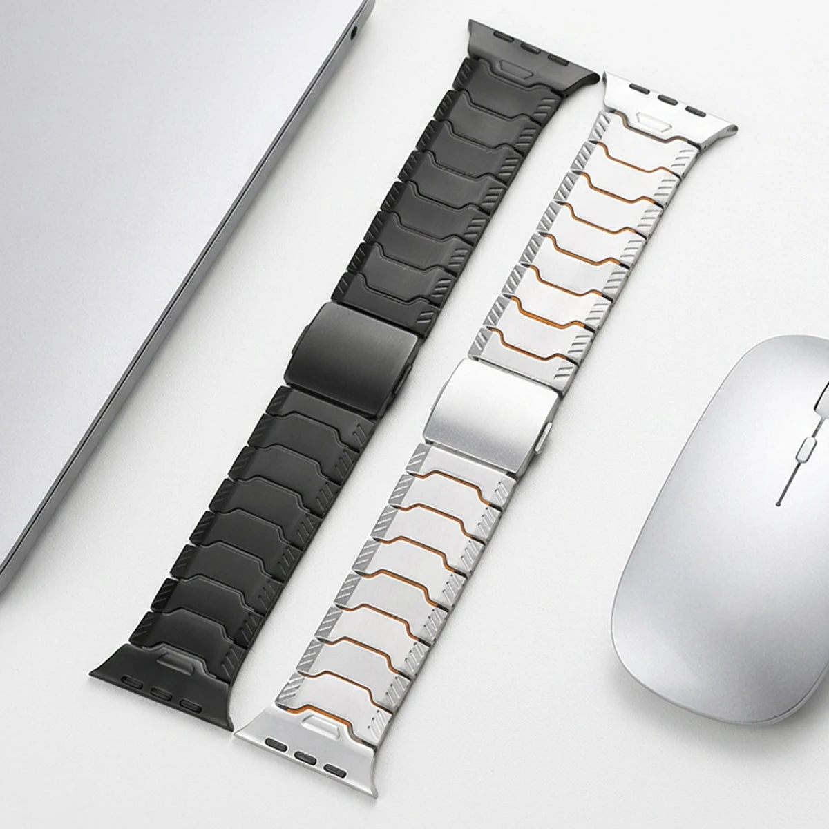 Titanium Articulated Link Band with Magnetic Buckle for Apple Watch