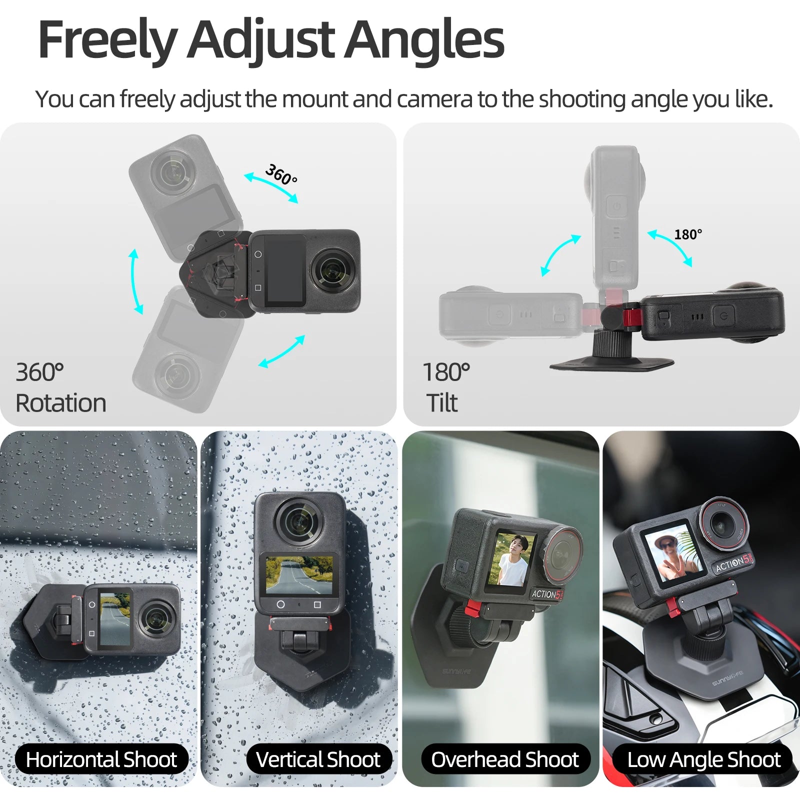 Magnetic Quick-Release Action Camera Mount Base for DJI Action Cameras