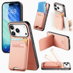 Multi-Functional Leather Wallet Case with Vertical Card Slot & Hoverable Kickstand for iPhone 17 Series