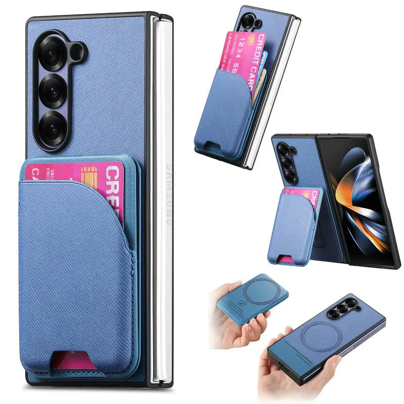 Samsung Galaxy Z Fold 7 Luxury Magnetic Leather Case with Card Holder