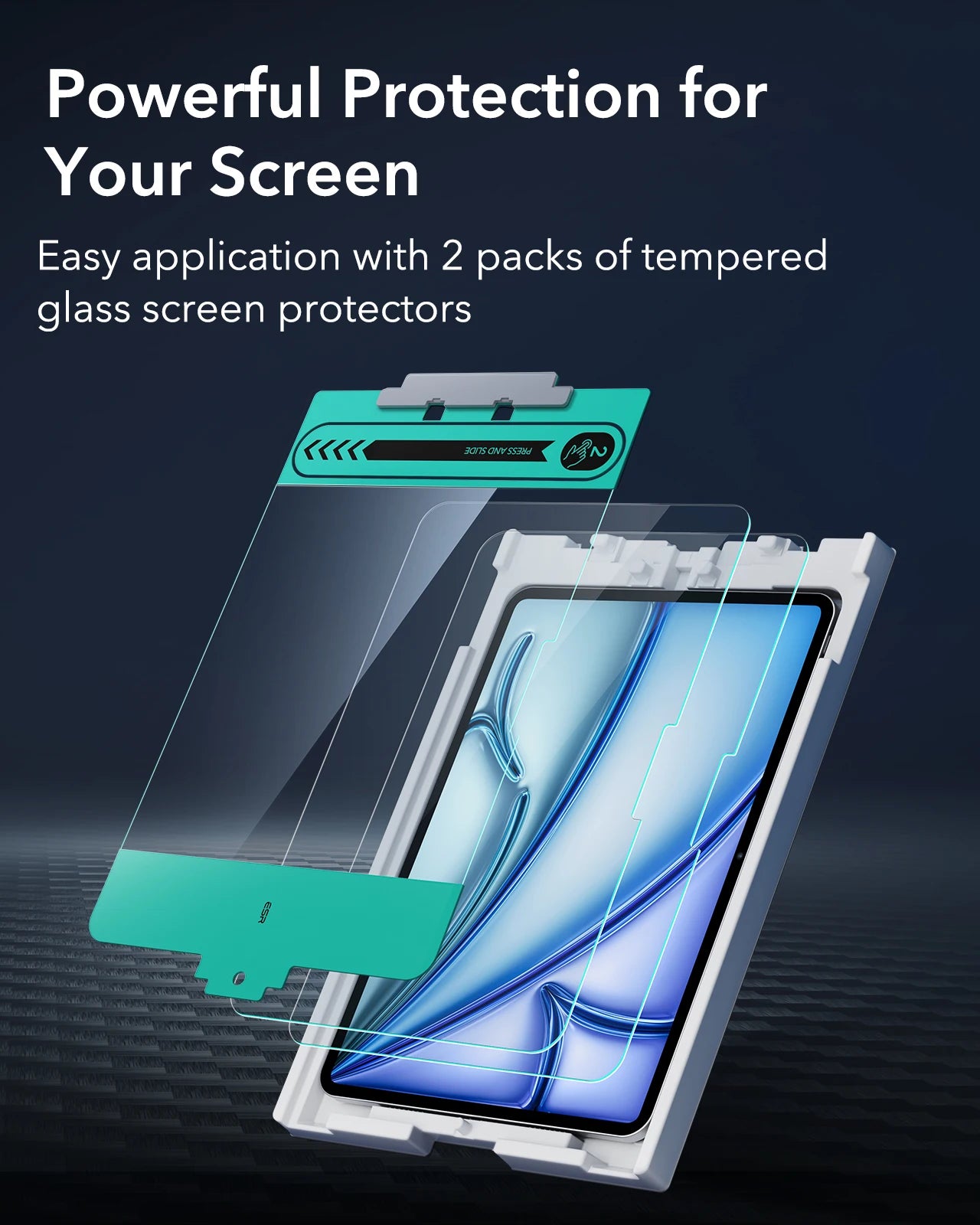 2-Pack HD Clarity Tempered Glass Screen Protector with Easy Application Tray for iPad Air 11" (2024)