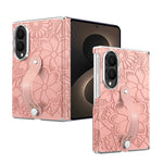 Fashion Embossed Leather Case with Wrist Strap for Samsung Galaxy Z Fold 8