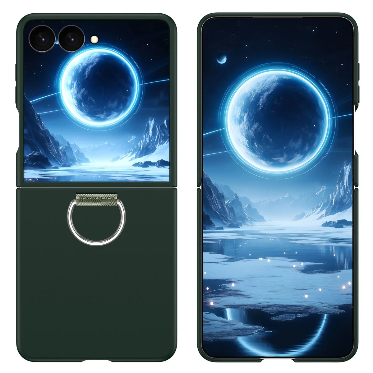 Shockproof Flip Case with Metal Ring for Samsung Galaxy Z Flip 8