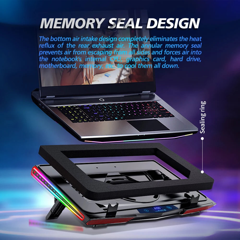 COOLCOLD Air Compression RGB Laptop Cooling Pad