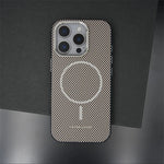 Carbon Fiber Texture Hard PC MagSafe Case for iPhone 16 Series
