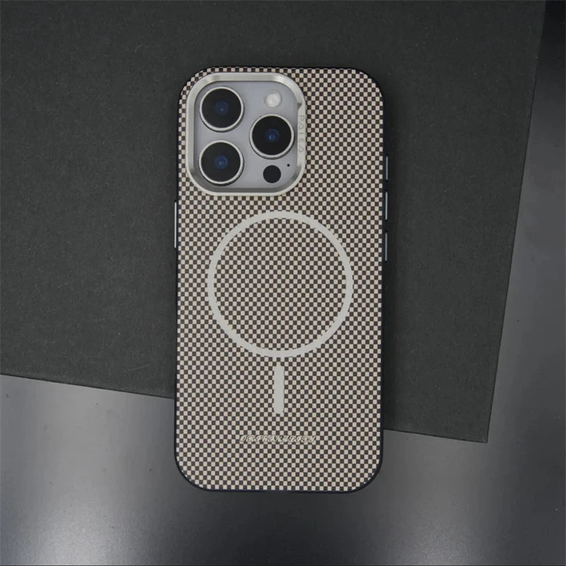 Carbon Fiber Texture Hard PC MagSafe Case for iPhone 16 Series