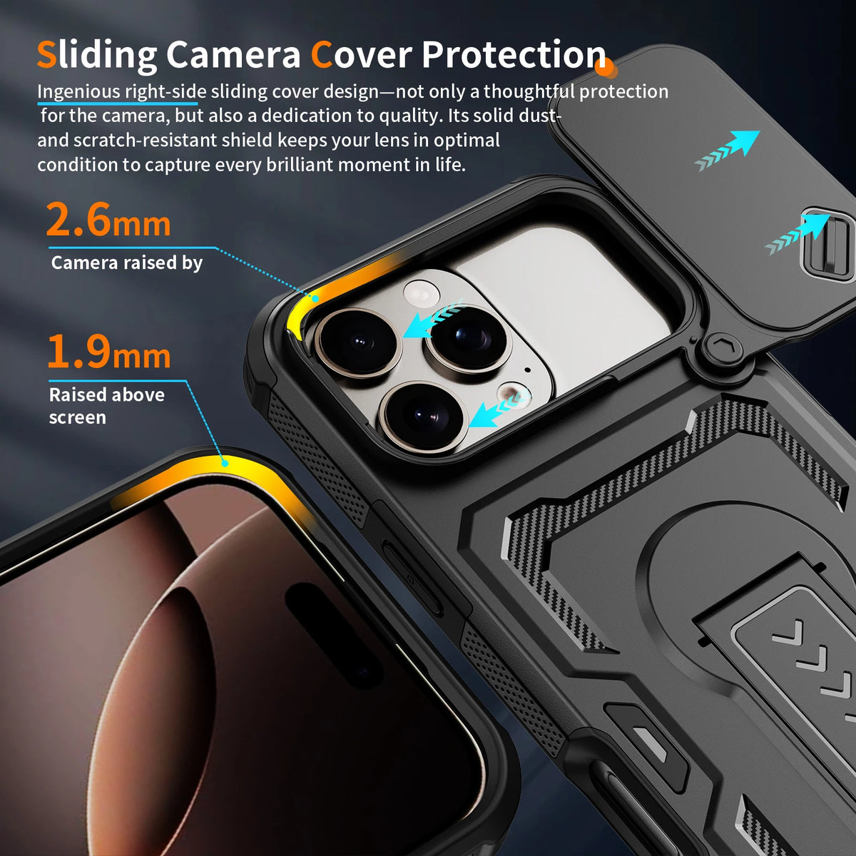 Shockproof Protective Case with Camera Lens Shield for iPhone 17 Series