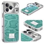 Snake Pattern Leather MagSafe Case for iPhone 17 Series