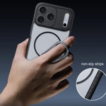 MagSafe Compatible Matte Case with Built-in Invisible Ring Stand for iPhone 17 Series