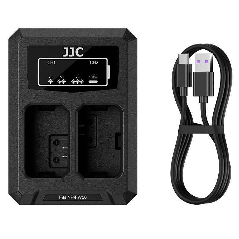 JJC USB Camera Battery Charger for Sony Alpha and Cyber-shot RX10 Series