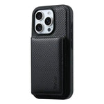 Detachable Carbon Fiber Pattern Wallet Case with Card Holder for iPhone 16 Series
